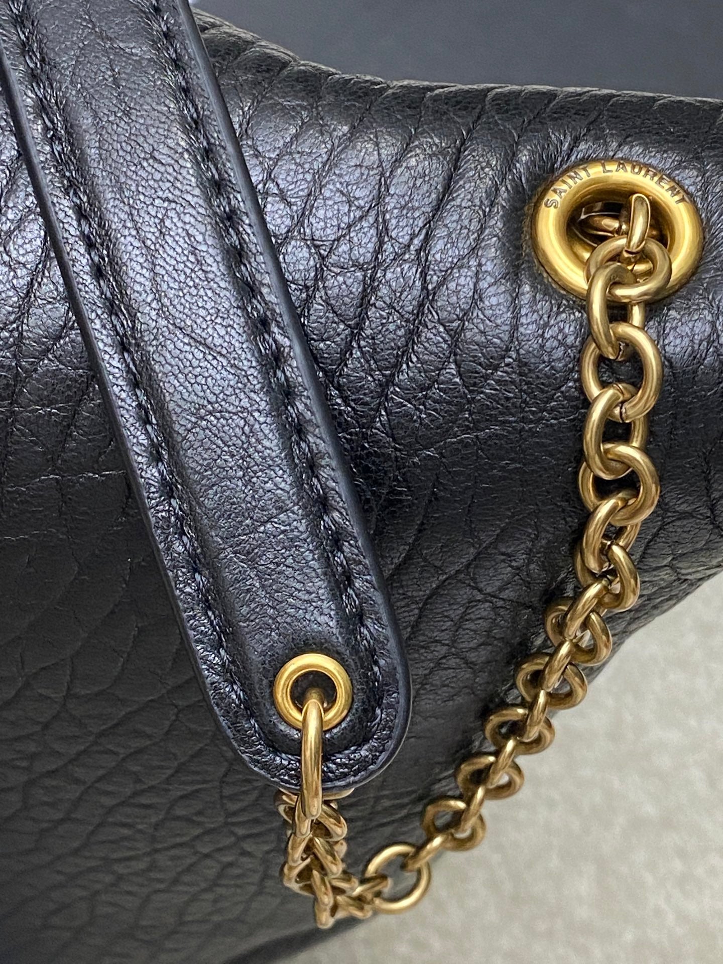 YSL 2026 Cassandre Large Pouch on Chain 35cm Calfskin