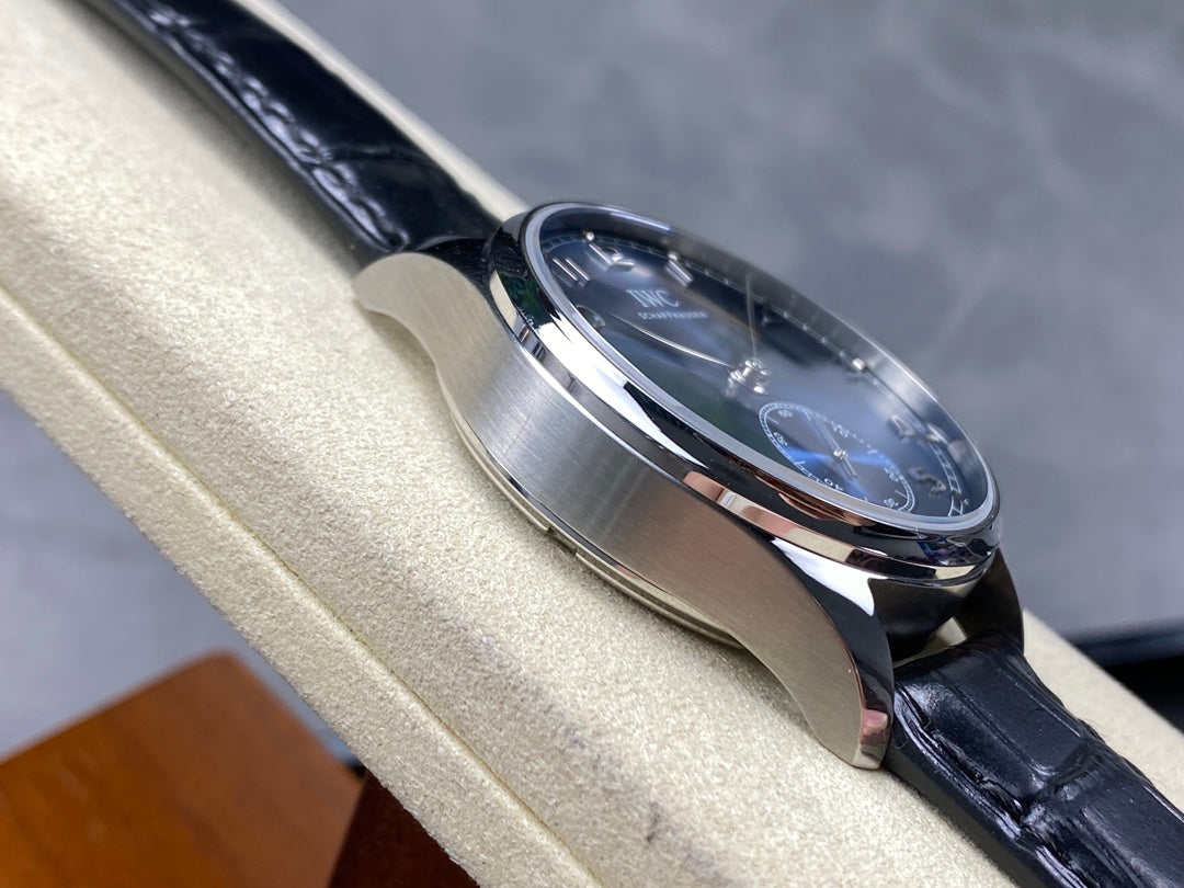 IWC Portuguese 40.4mm Dark Blue Dial Steel Case Leather Strap