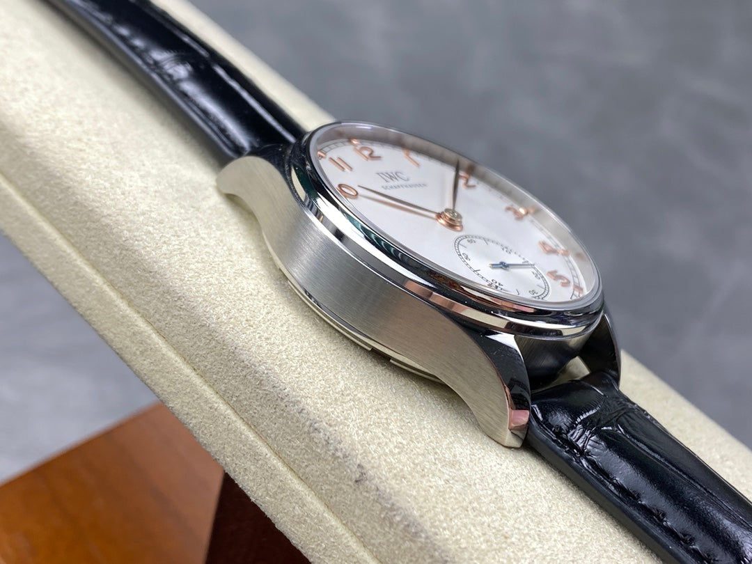 IWC Portuguese 40.4mm White Dial Steel Case Pink Gold Numerals