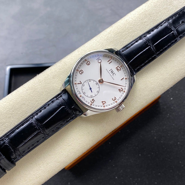 IWC Portuguese 40.4mm White Dial Steel Case Pink Gold Numerals