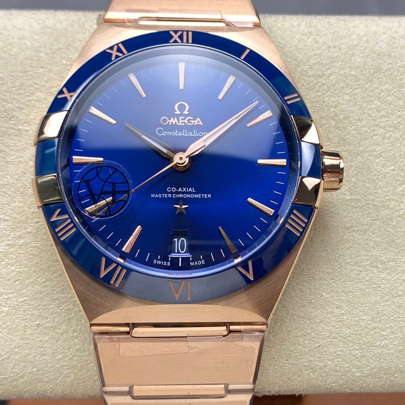 Omega Constellation Co-Axial Master Chronometer 41 mm Rose Gold Steel Blue Dial