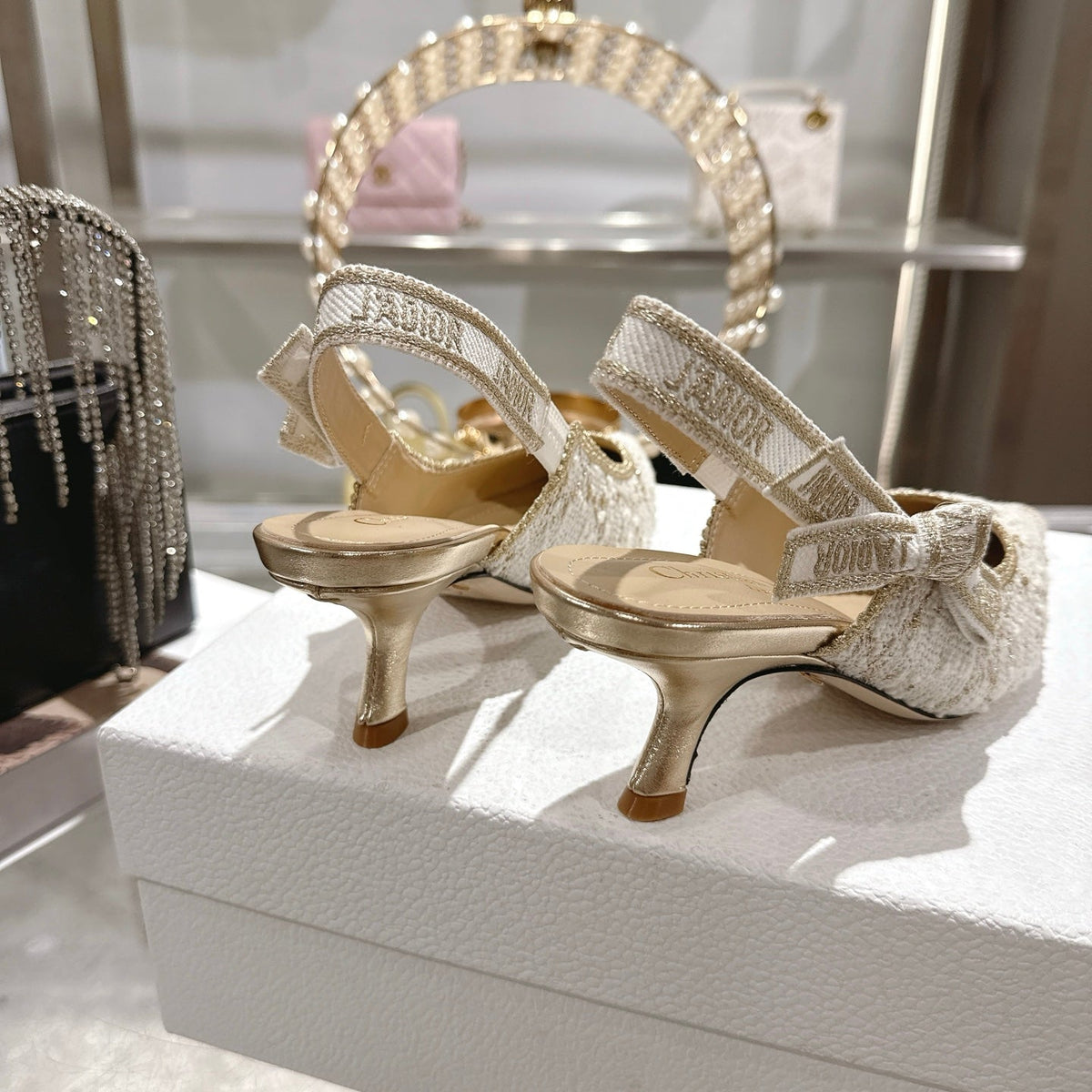 CD 26 Slingback 45mm Ivory Tweed 592236