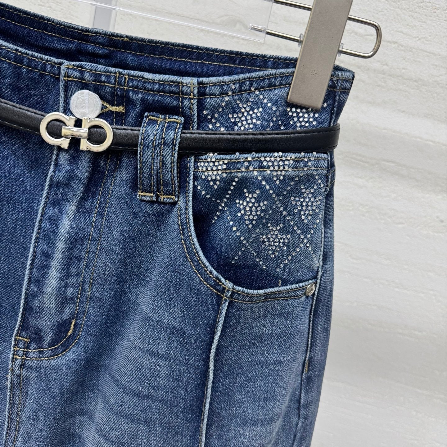 Dior 2026 Belt Buckle Jean Blue Cotton