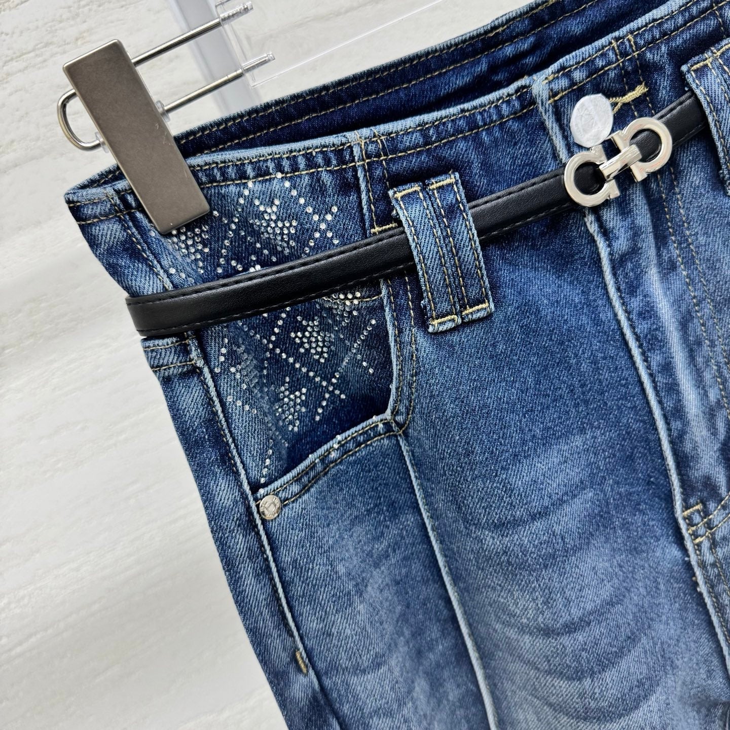 Dior 2026 Belt Buckle Jean Blue Cotton