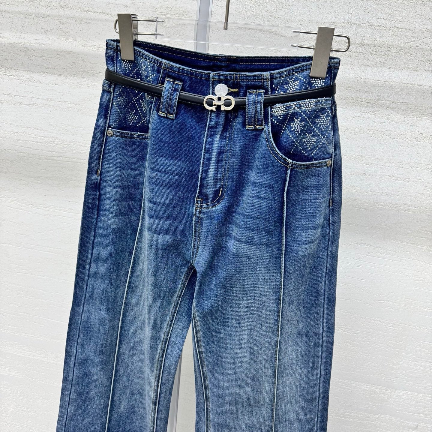 Dior 2026 Belt Buckle Jean Blue Cotton