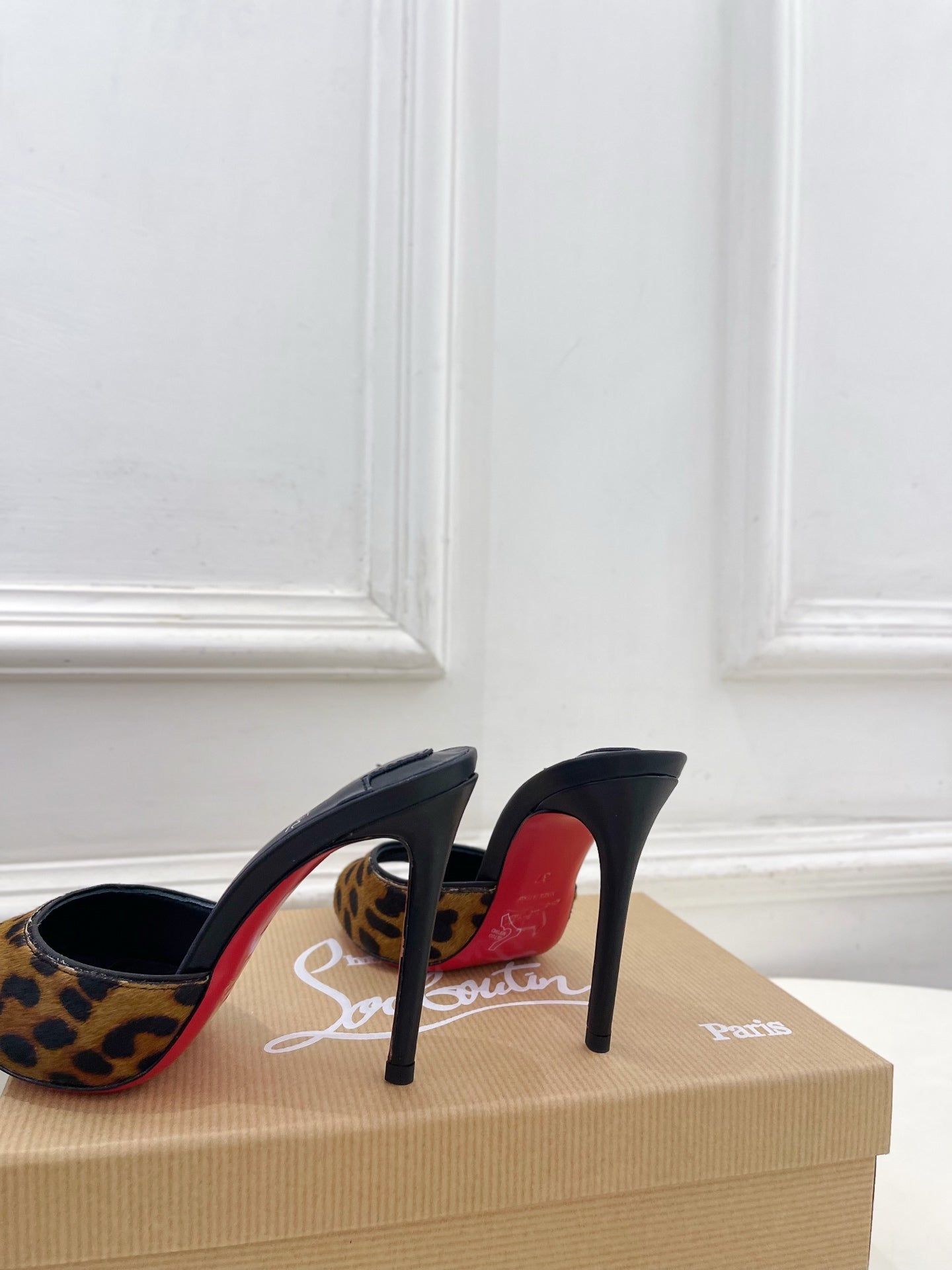 CL 26SS Slingback 100 Brown Black Leopard Leather 586571