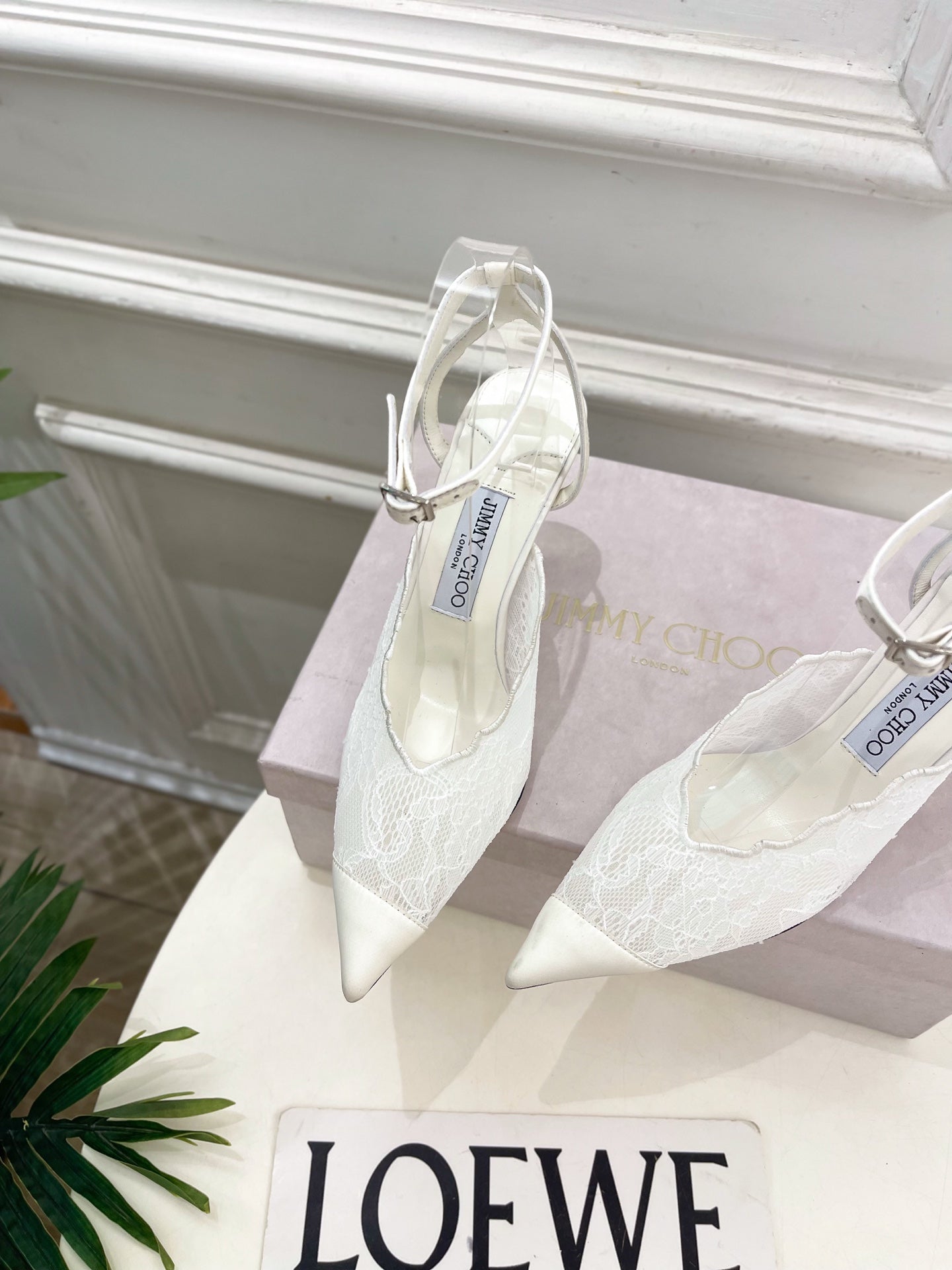 Jimmy Choo 2026 Faiz 90mm Pump White Lace Leather