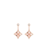 DOUBLE STAR PINK GOLD MOP DROP EARRINGS