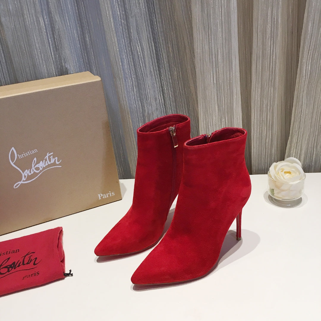 CL So Kate Booty Ankle Boots 100mm Suede Red