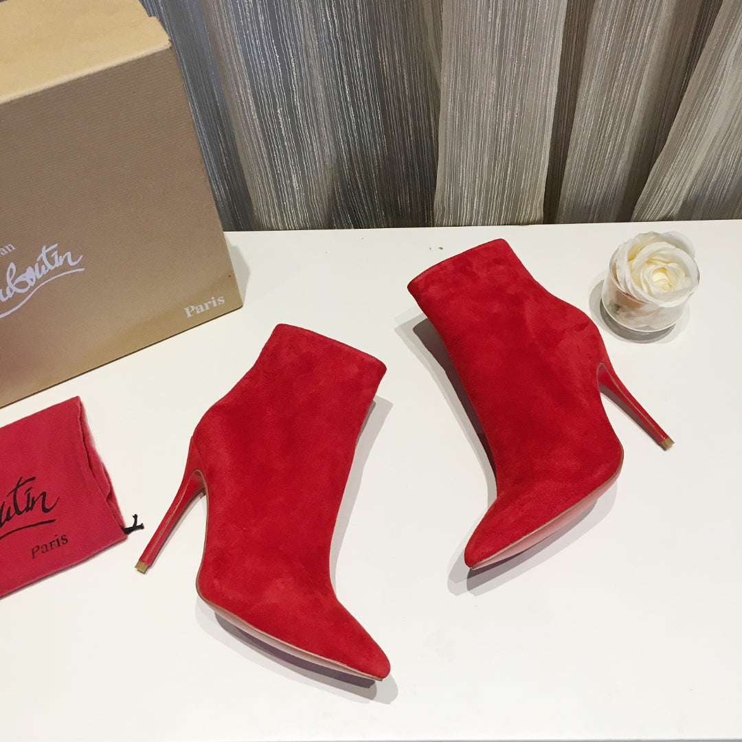 CL So Kate Booty Ankle Boots 100mm Suede Red