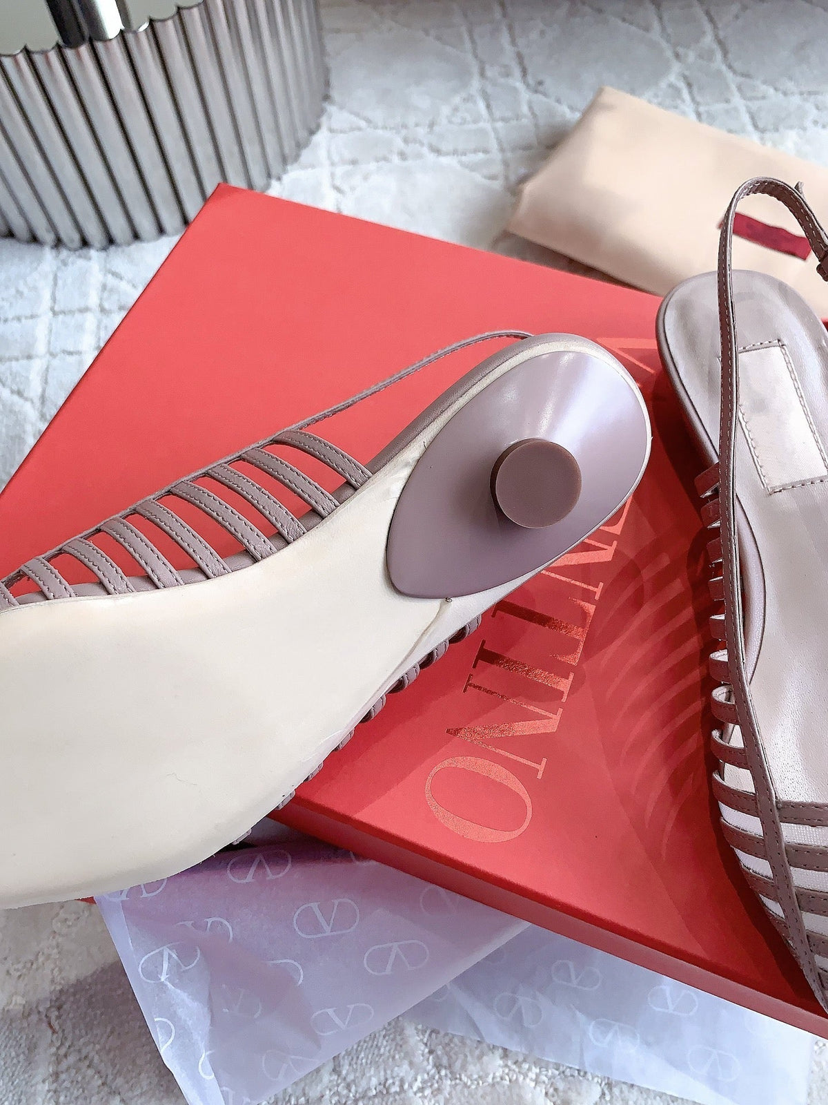 Mesh Slingback Ballerina Rose Cannelle